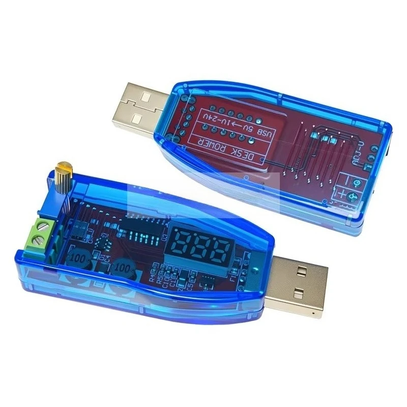 1PCS  USB Adjustable Voltage Regulator Module DC-DC 5V to 1V 3.3V 9V 12V 24V with Red Green Light DP for Electronics