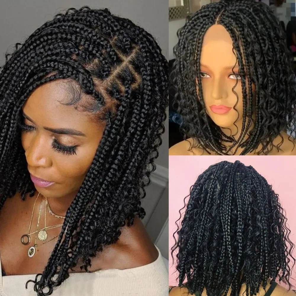 

Synthetic Hair Braided Wigs Women Short Crochet Hair Braids Wigs For Women Black Wig Braid African Braiding Hair Bob Wig Female