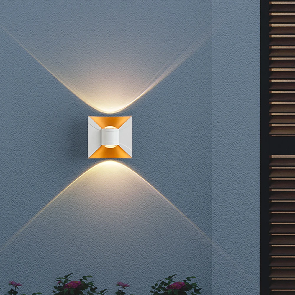 Lámparas LED de pared impermeables para exteriores, iluminación IP65 de 6W para jardín, hogar, dormitorio, sala de estar, pasillo, luces de pared impermeables