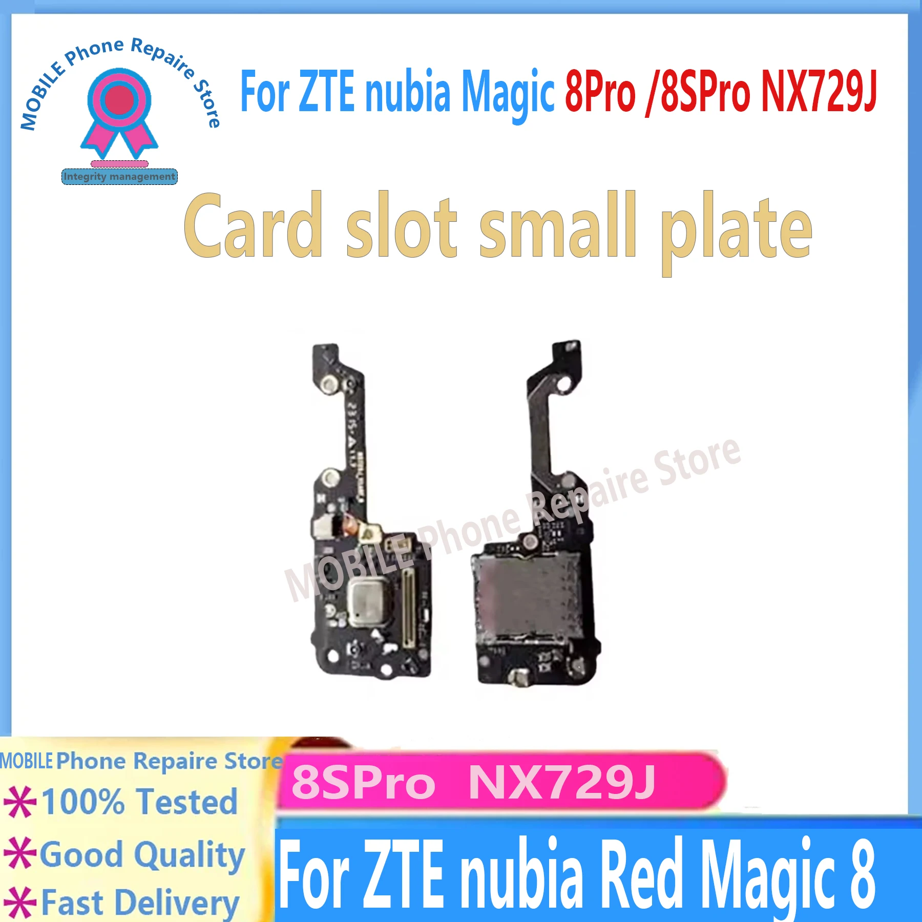 For ZTE Nubia Red Magic 8 Pro 8S Pro Plus NX729J Microphone SIM Card Slot Flex Cable Replacement Original Repair Par
