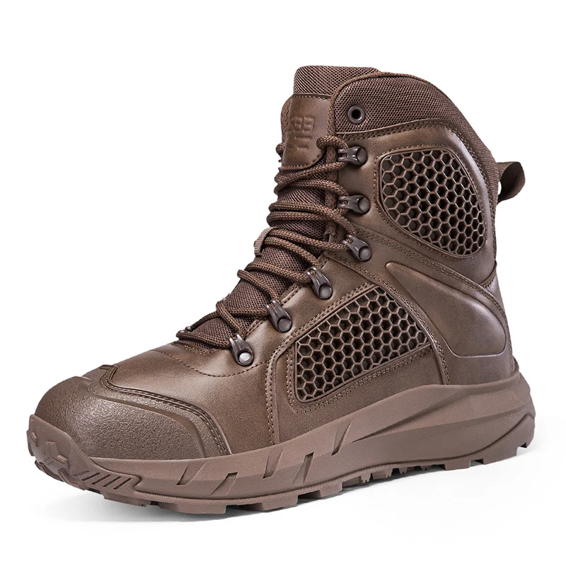 Men's High-Top Tactical Boots, Breathable Combat Training Boots, Large Size Anti-Slip Wear-Resistant Outdoor Hiking Boots