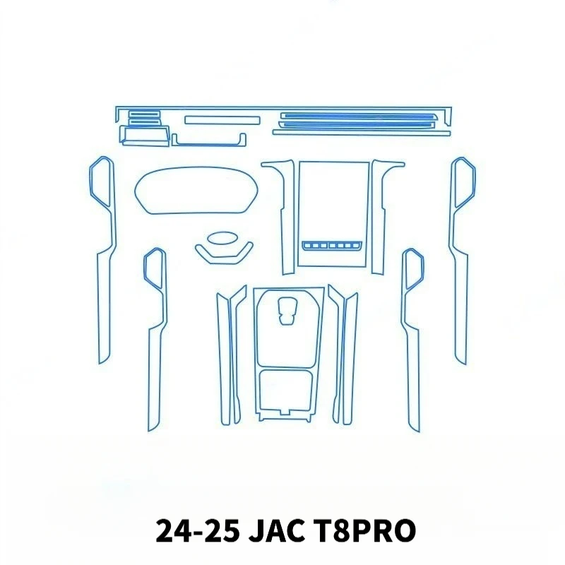 For 24-25 JAC T8PRO interior film center console navigation screen instrument cluster high-definition film modification