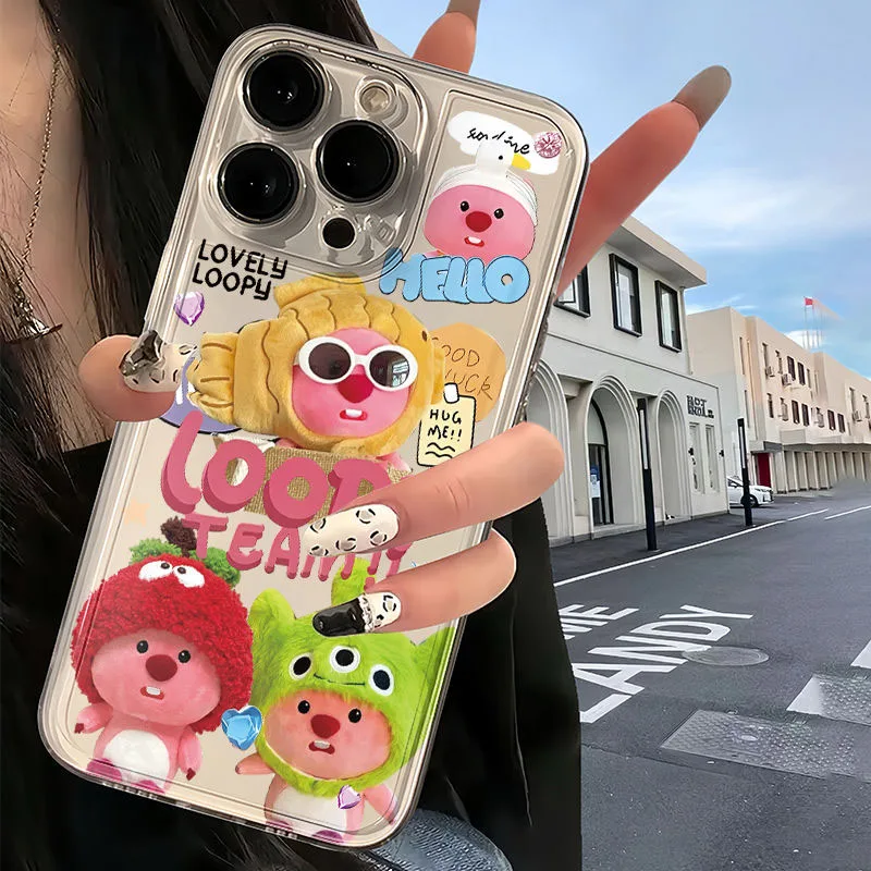 Miniso Zanmang Loopy 14Pro IPhone15 Case Cute Transparent 12 13 Cartoon Xsmax Anti Slip Xr Silica Gel 11 Soft Shell Girl Gifts