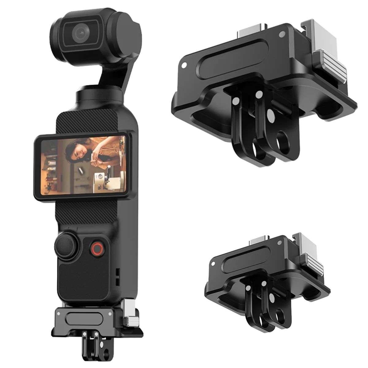 Conector adaptador de montaje Cámara cardán 1/4 Soporte de liberación rápida Base de carga de cámara para Pocket 3