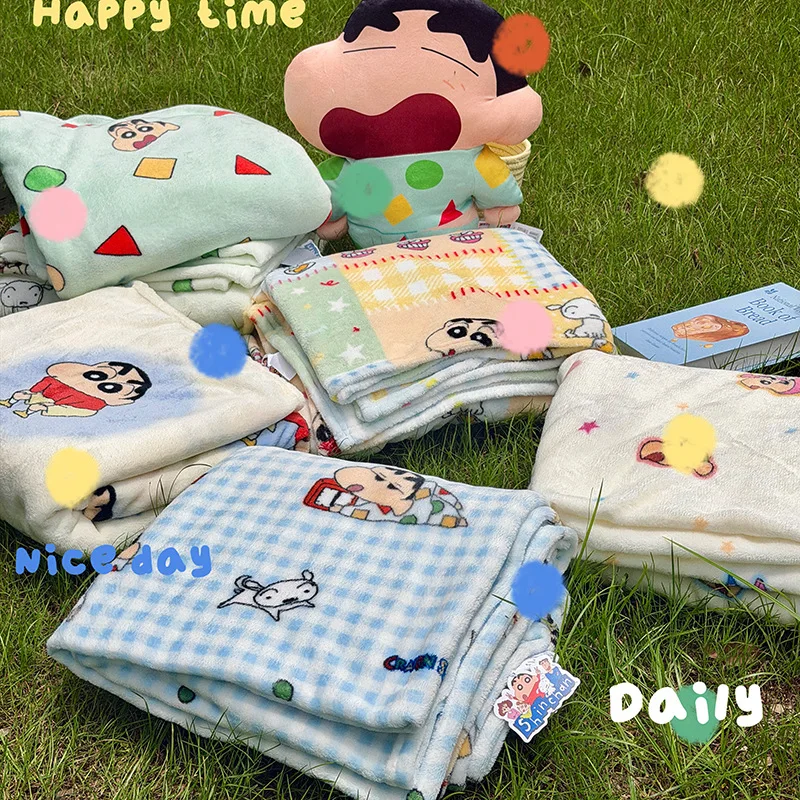 

Cartoon Crayon Shin-chan Single Layer Double Sided Milk Fleece Blanket Soft Air Conditioning Cover Sofa Household Rest Decor