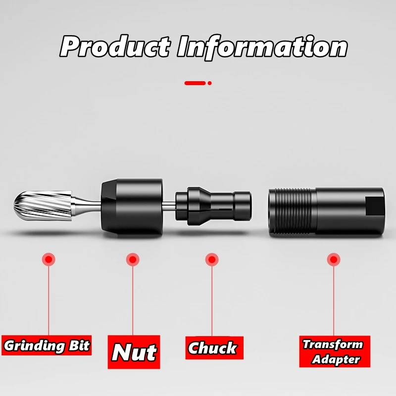3/6mm Angle Grinder Modified Adapter To Straight Grinder Chuck For 100-type Angle Grinder M10 Thread Grinding Cutter