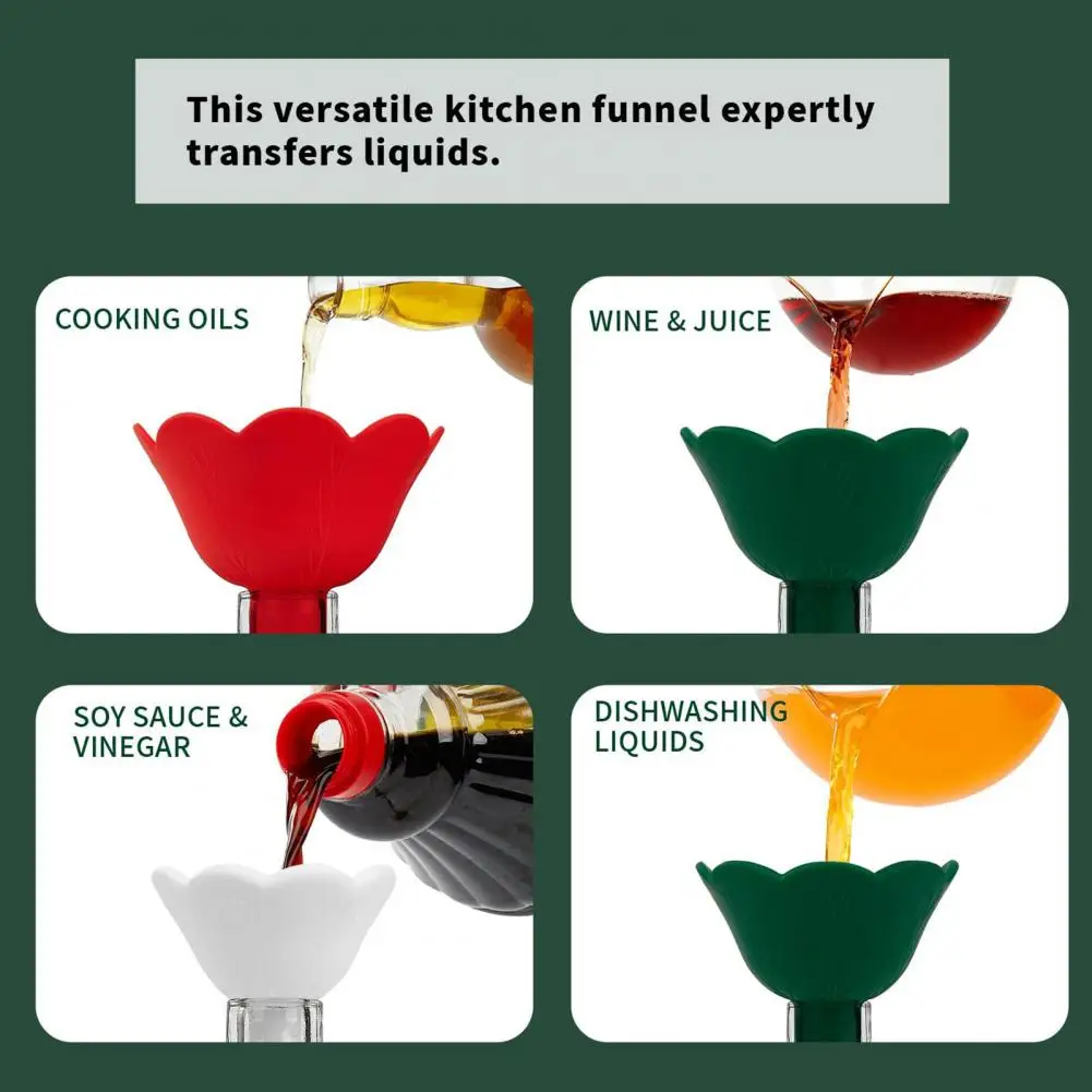 Christmas Tree Silicone Funnel Kitchen Gadget Gift Idea Foldable Silicone Christmas Tree Funnel Set Bpa Free Kitchen for Liquid