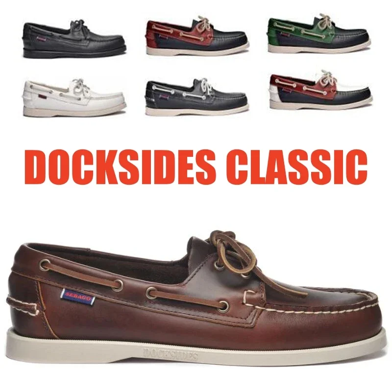 

SEBAGO 2024 Handmade Casual Genuine Leather Men Flats,Leather Men Loafers,Men Moccasin,Men Driving Shoes X125