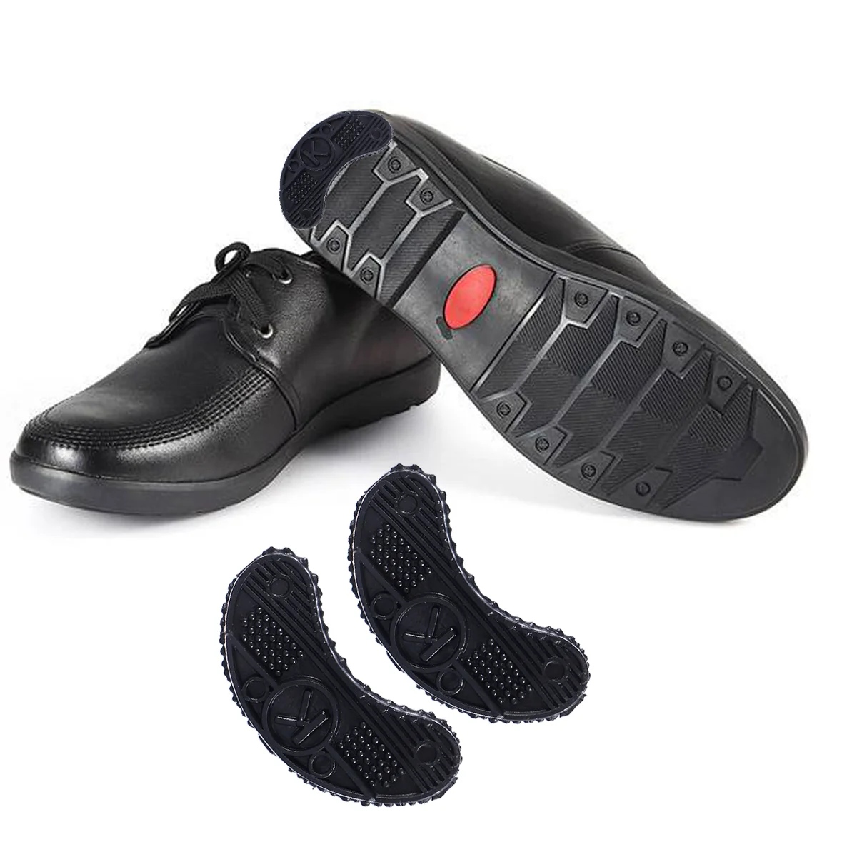 

Heel Plates 20Pcs Anti- skid Shoe Heel Taps Shoe Repair Pad Replacement Toe Plates for Shoes ( Black )