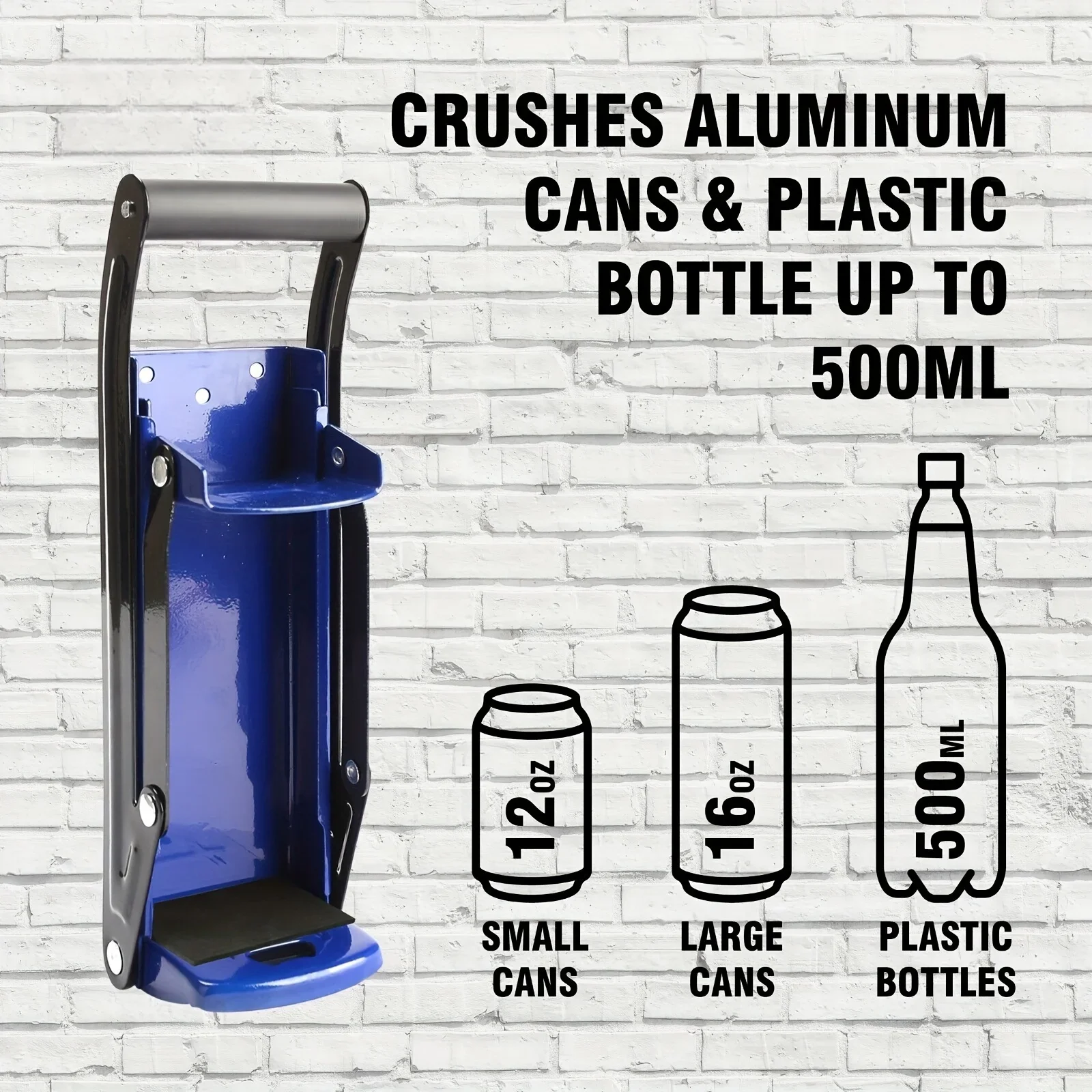 1Pc 16OZ 500ML Tool Bottle Opener for RV Outdoor Camping Picnic Travel Party Gift Metal Can Crusher Large Wall Mounted Recycling