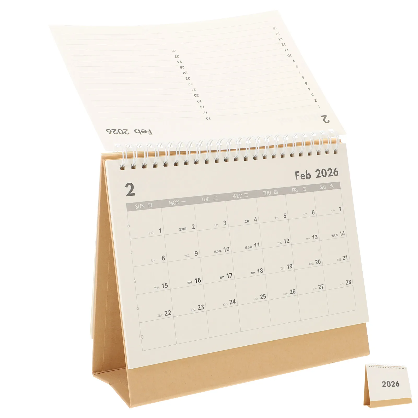 

1Set Minimalist Desk Calendar 2025 2026 October 2025 to December 2026 18 Months Standing Desktop Calendar Thick Paper No Bleed