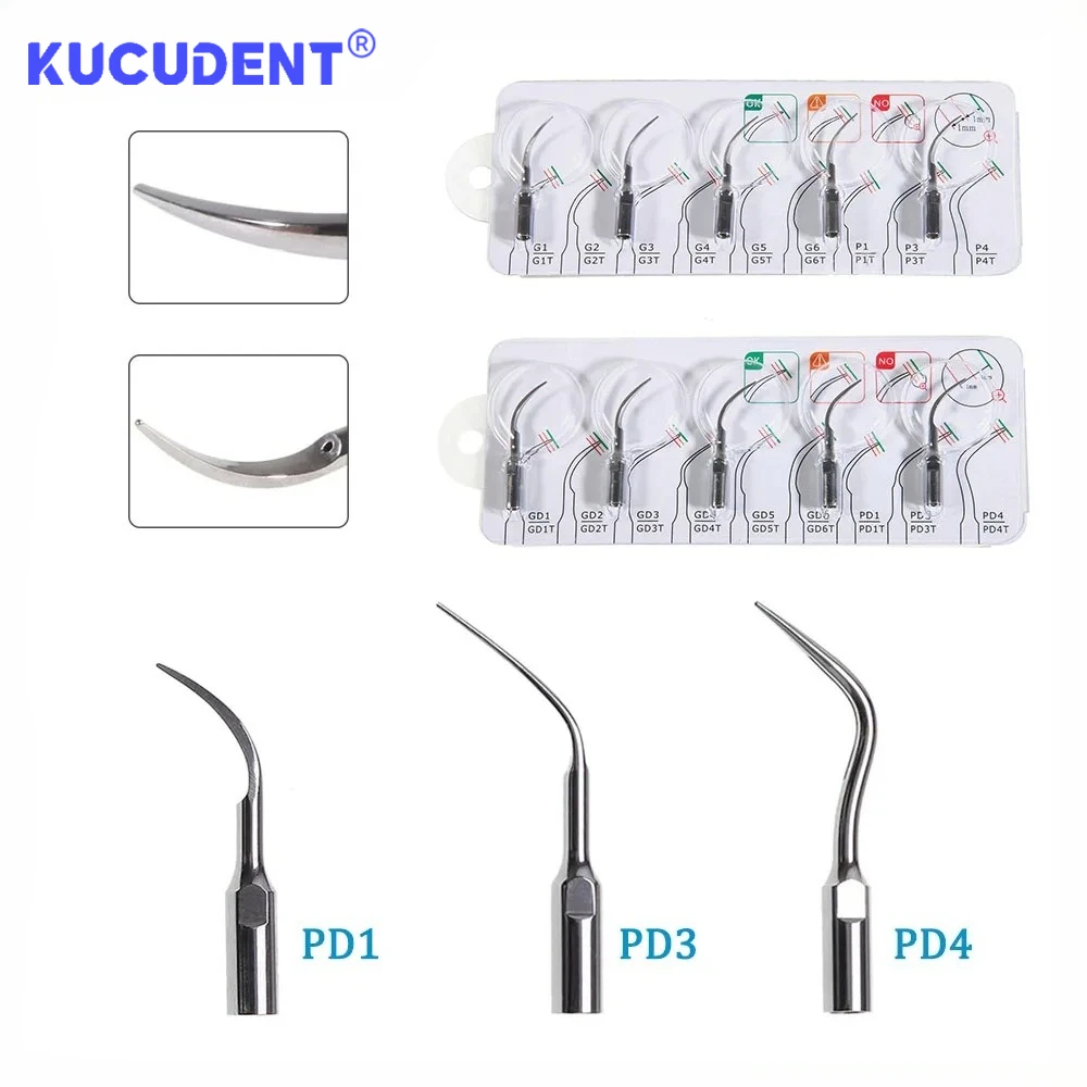 5 Pcs Dental Ultrasonic Scaler Tip Scaling Periodontics Endodontics Tip Fit for DTE/SATELEC Handpiece PD1 PD3 PD4 Dentistry