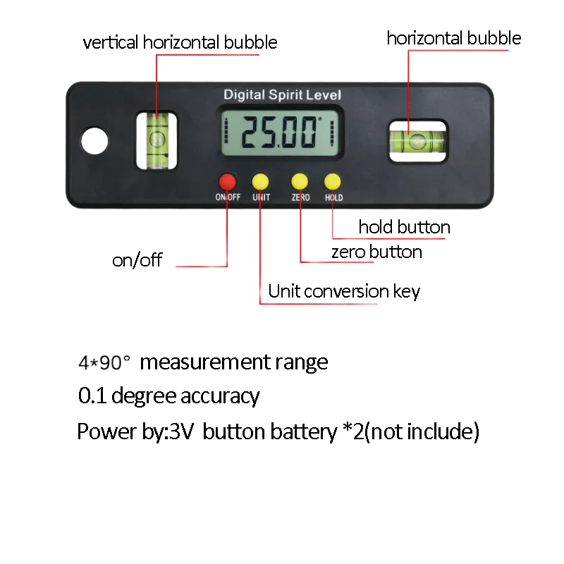 100mm 150mm 300mm digital protractor Angle Finder inclinometer electronic level magnetic bottom angle tool With Level bubble