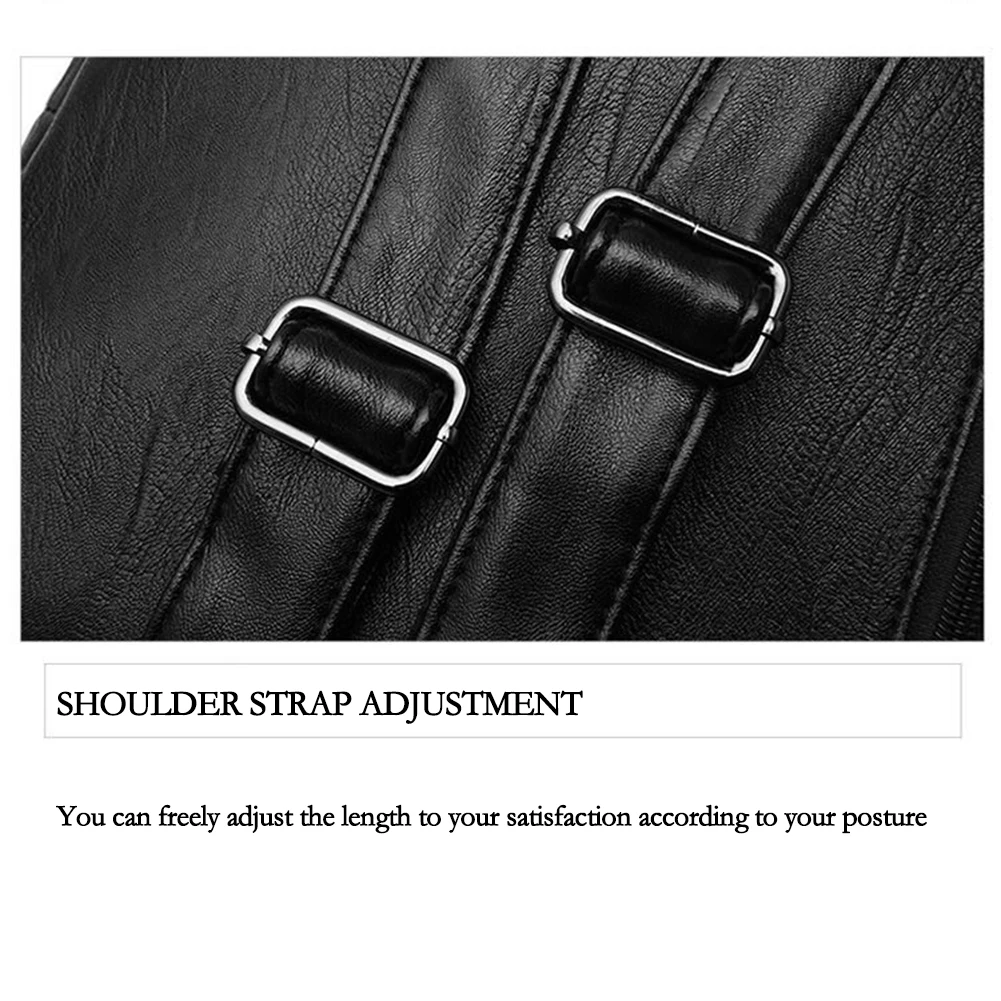 حقائب ظهر مدرسية كلاسيكية للطالبات مصنوعة من جلد البولي يوريثان بلون سادة وسعة كبيرة #1