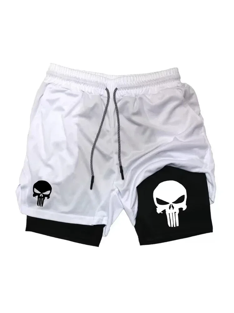 2-in-1 men's performance shorts, sports quick drying shorts with phone pocket, summer gym fitness running shorts