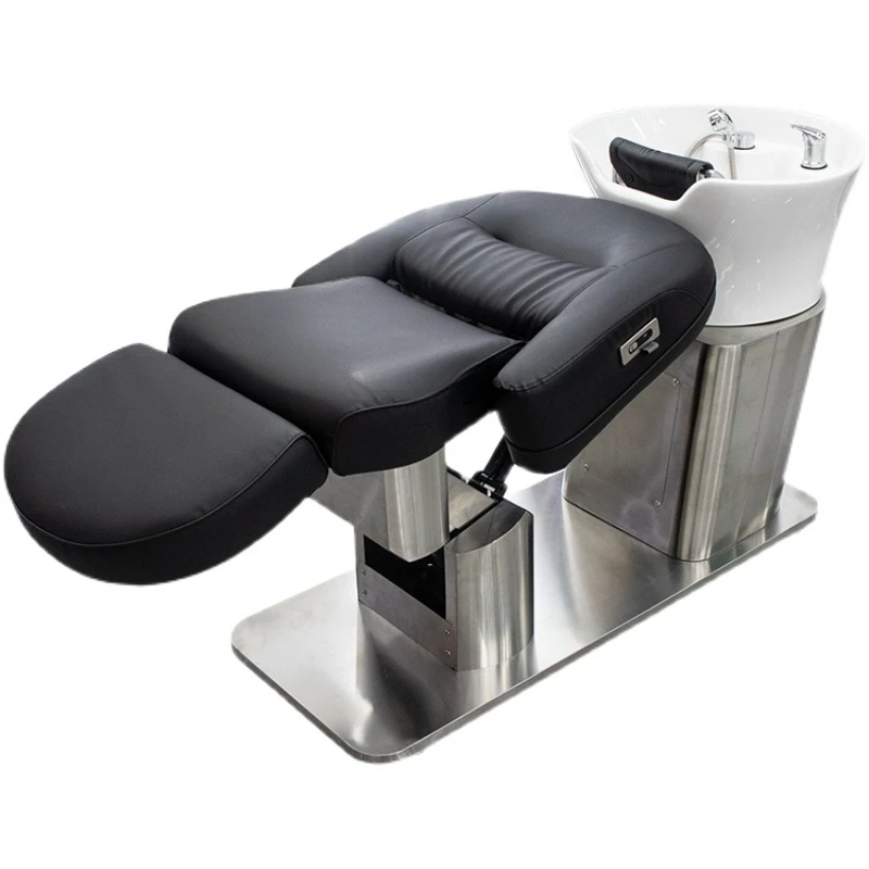 

Electric Lifting Shampoo Chair Barber Shop Half Lying Deep Basin Flushing Bed Shampoo Chair Ceramic Basin