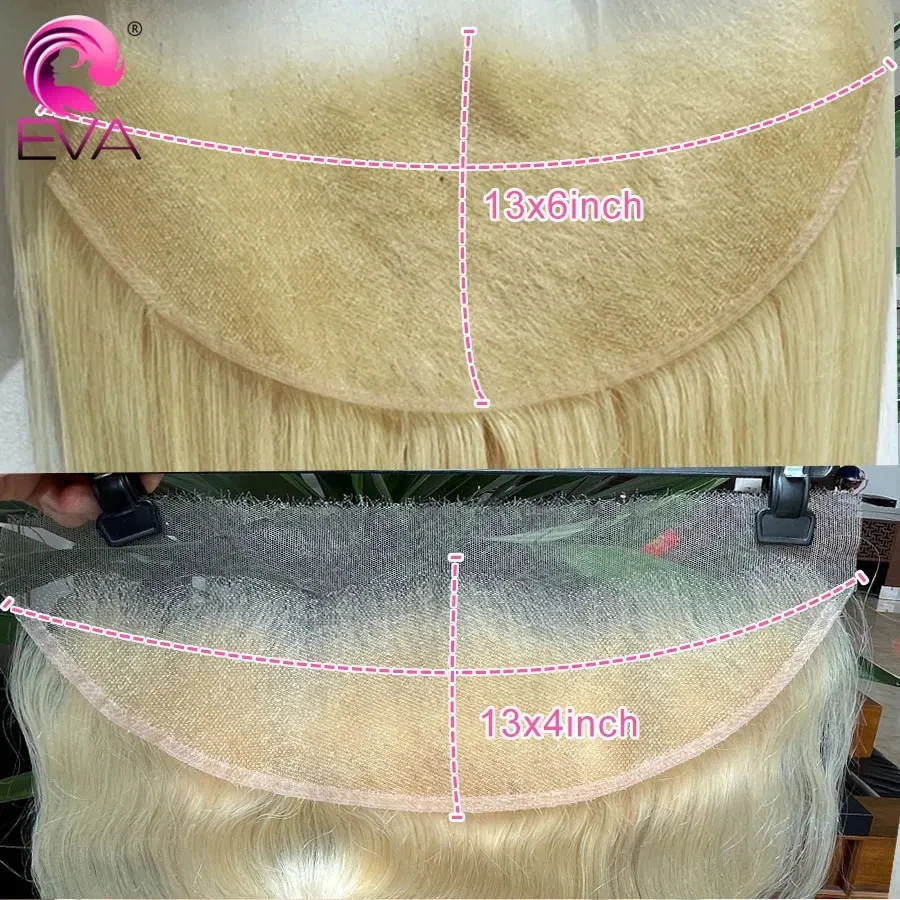 Eva #613 Blonde 13x6 13x4 Ear To Ear HD Lace Frontal Only 613 Straight 5x5 Real HD Lace Closure Pre Plucked Human Hair Closures