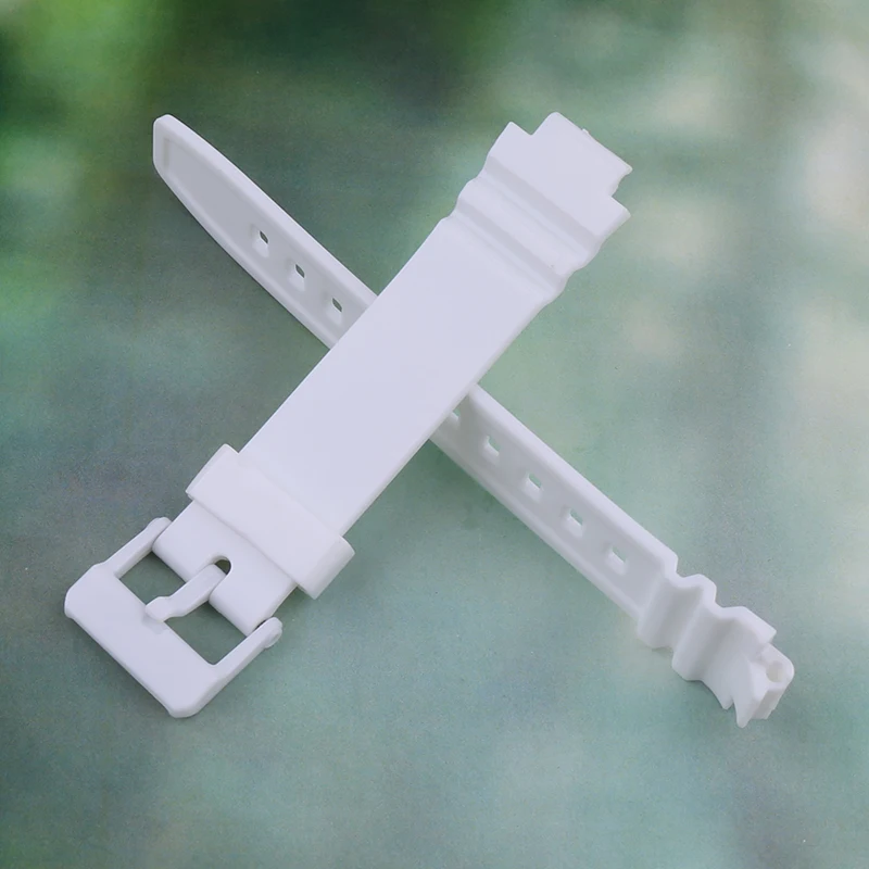 Resin watch band compatible for casio Sports electronic Watch LRW-250H LX-500H women's white rubber watch strap accessories 12mm