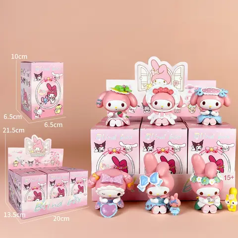 Sanrio My Melody Tea Party Blind Box Tide Play Display Piece Melody Tie Cute Desktop Hand Do Gift Decoration Collection