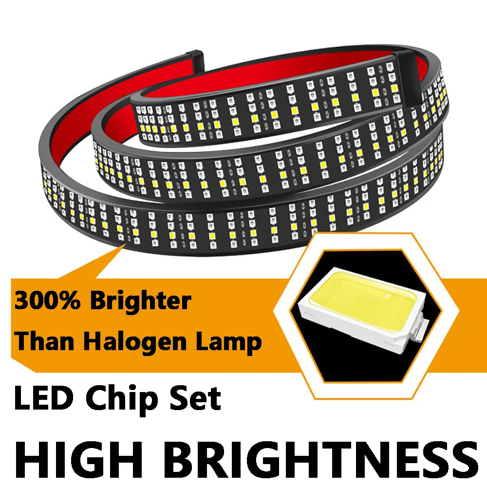 

Universal 60in LED Tailgate Light Strip Quad Row 5 Function Brake Running Turn Reverse for Pickup RV