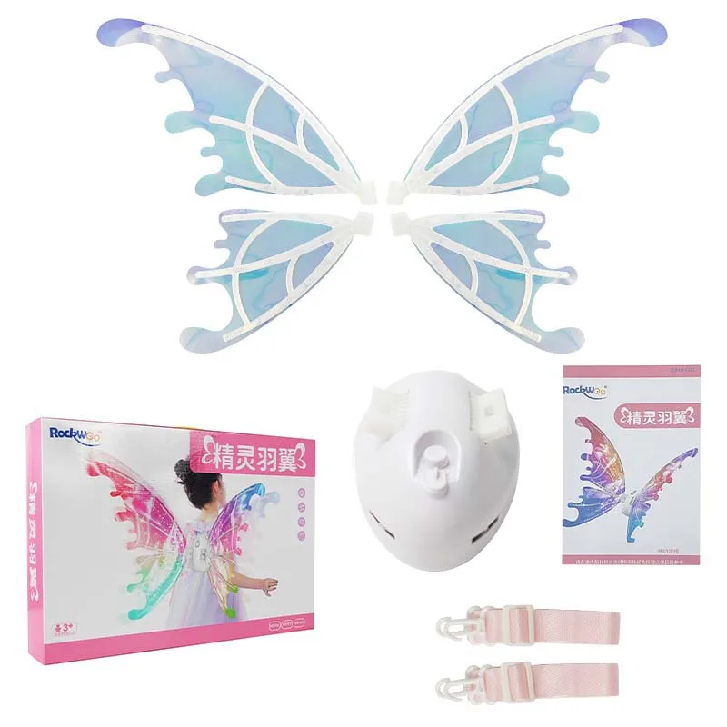 Internet celebrity children's movement butterfly wings back decoration Halloween party props Angel girls glowing music toys