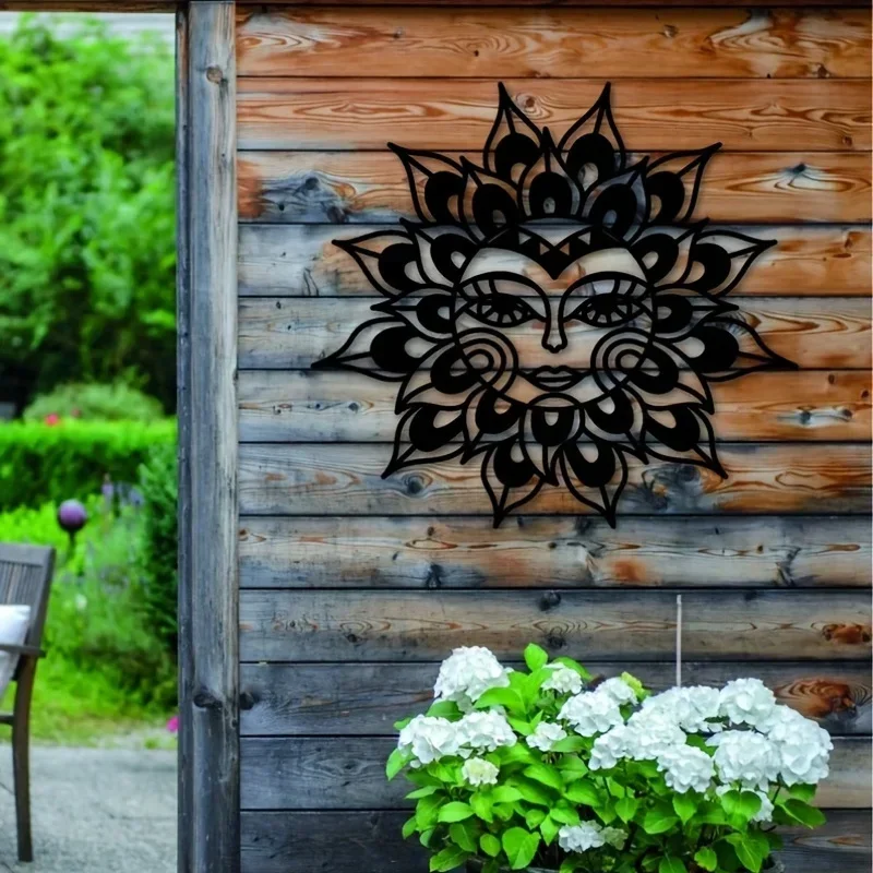 

HELLOYOUNG Add A Touch of Sunshine To Your Home with Unique Sun Face Wall Art Decor Home Livingroom Decor Metal Wall Hanging Iro