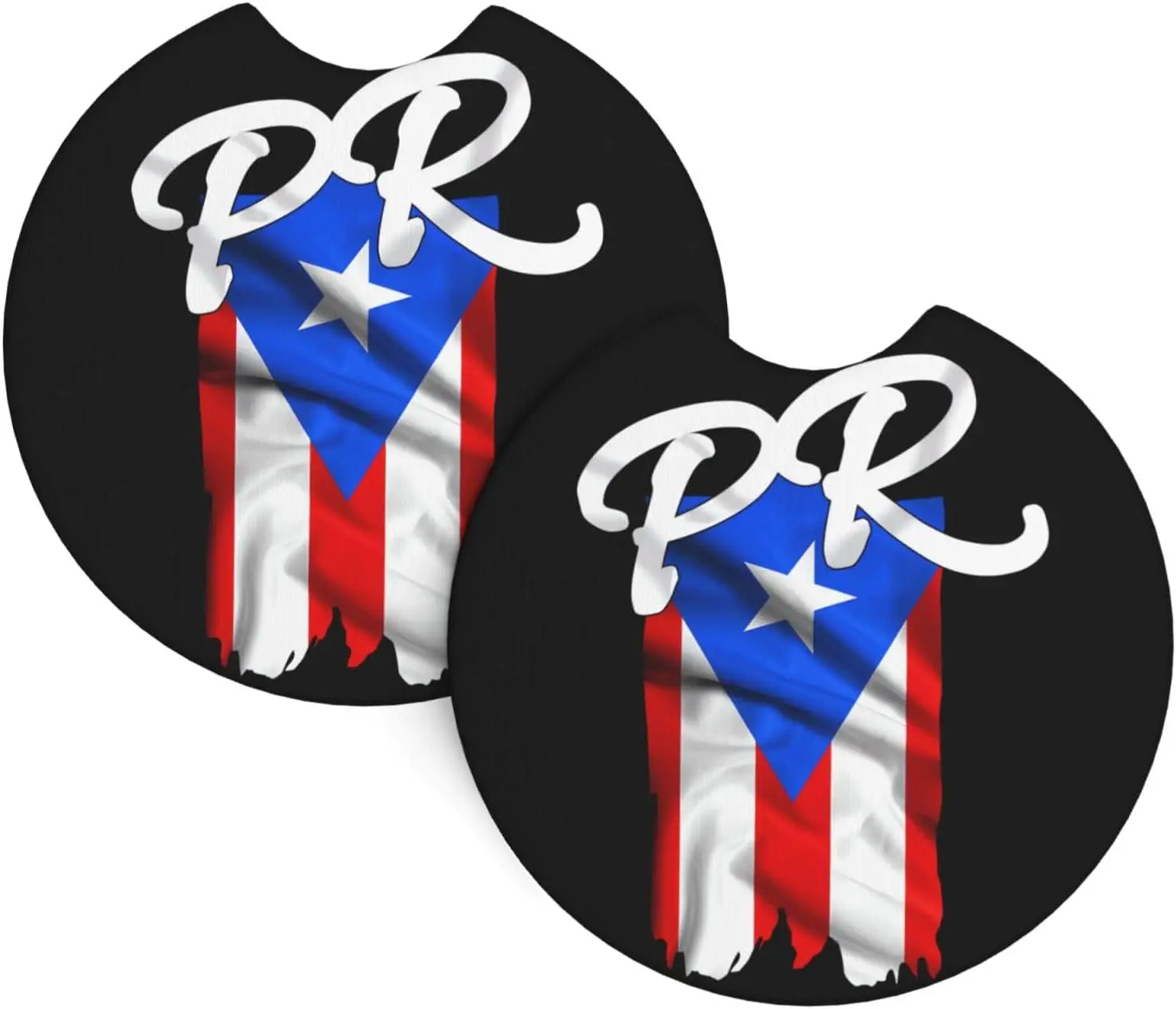 

Puerto Rico Flag Pr Puerto Rican Boricua Pride Car Cup Coaster 2pcs Universal Non-Slip Cup Holders Cup Mats Car Accessories