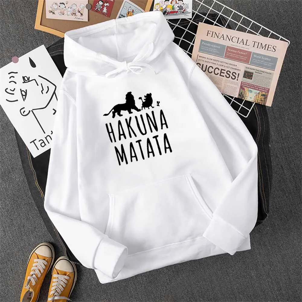 HAKUNA MATATA Printed Women Hoodies Fashion Fleece Hoody Creativity Pullover Clothing Street Loose Sweatshirts Women'S