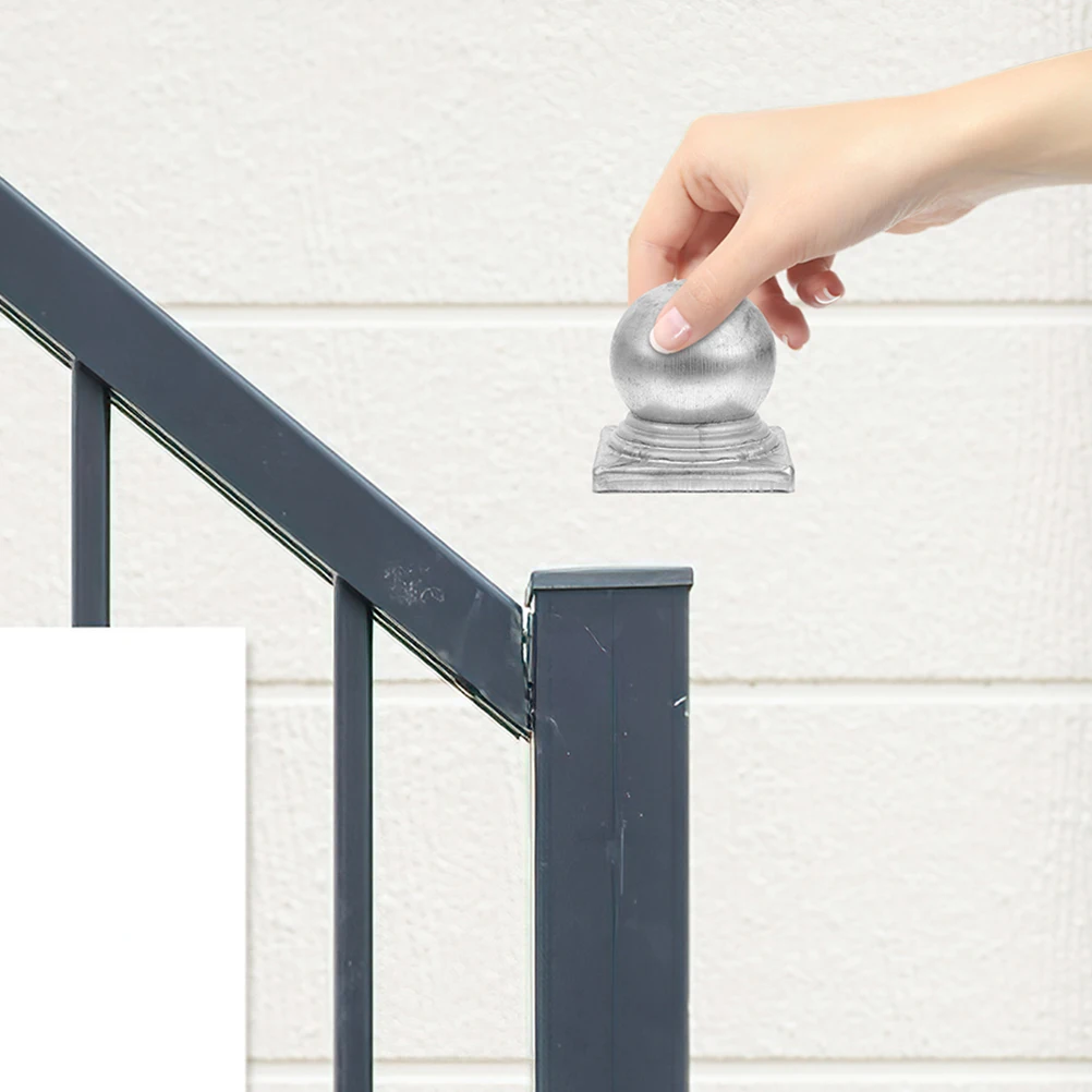 4 coperture per pali per recinzione, materiale in ferro durevole, tappi per colonne per barriera stradale, facile installazione, arredamento da giardino esterno