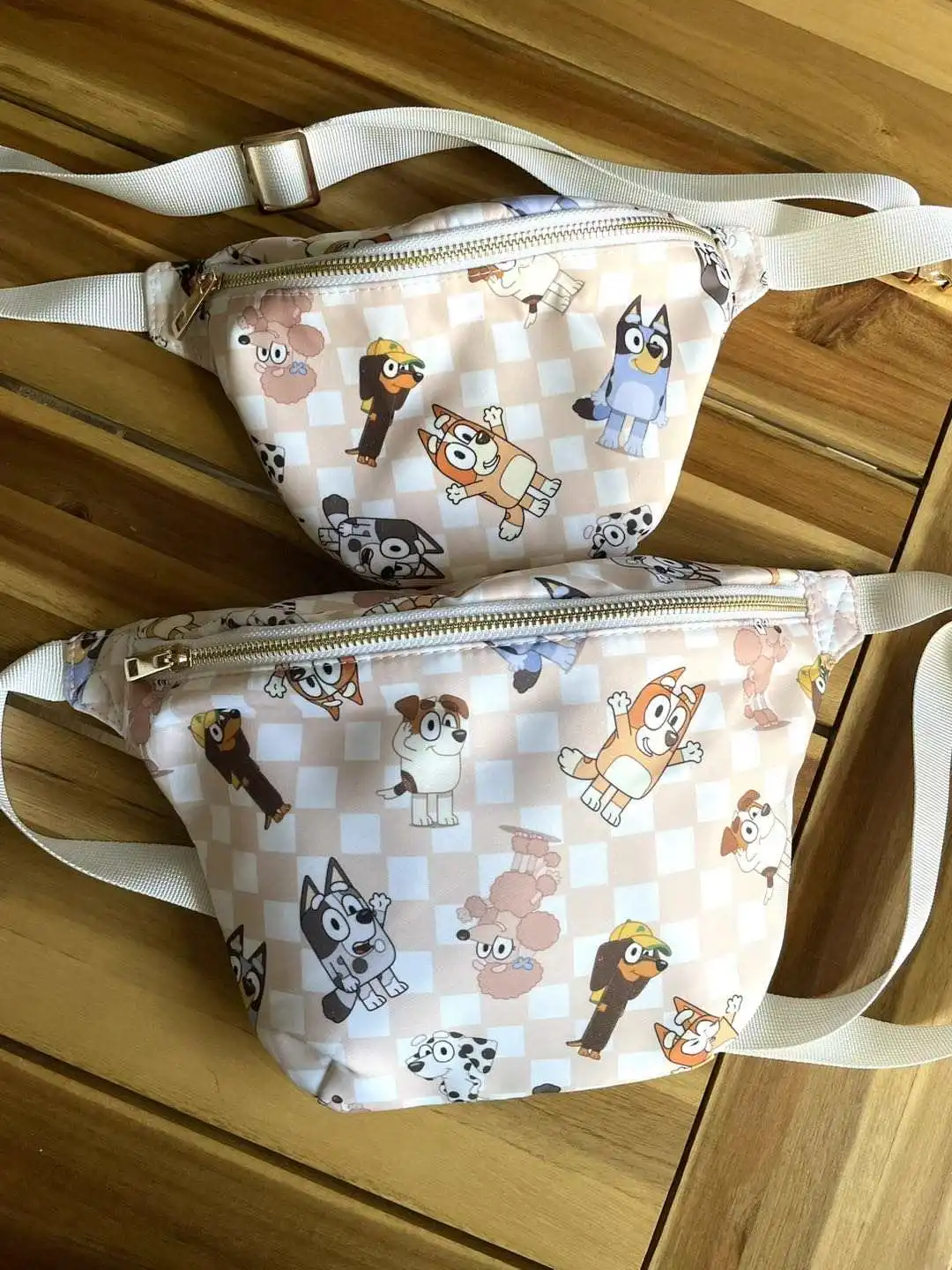 20PCS Wholesale Custom Printed Fanny Pack Cartoon Cute Belt Bag Waist Bag with Metal Hardware for Christmas Holiday