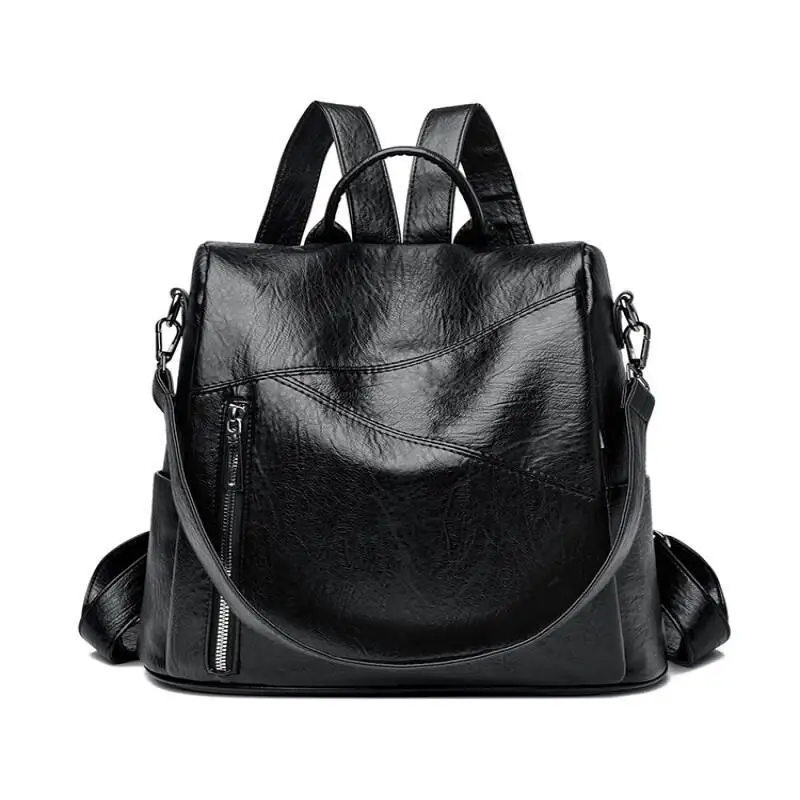 

Ladies' Fashionable Korean Version Soft Leather Backpack, Waterproof, Anti-Theft Pocket, Shoulder Bag, Crossbody Bag, Backpack