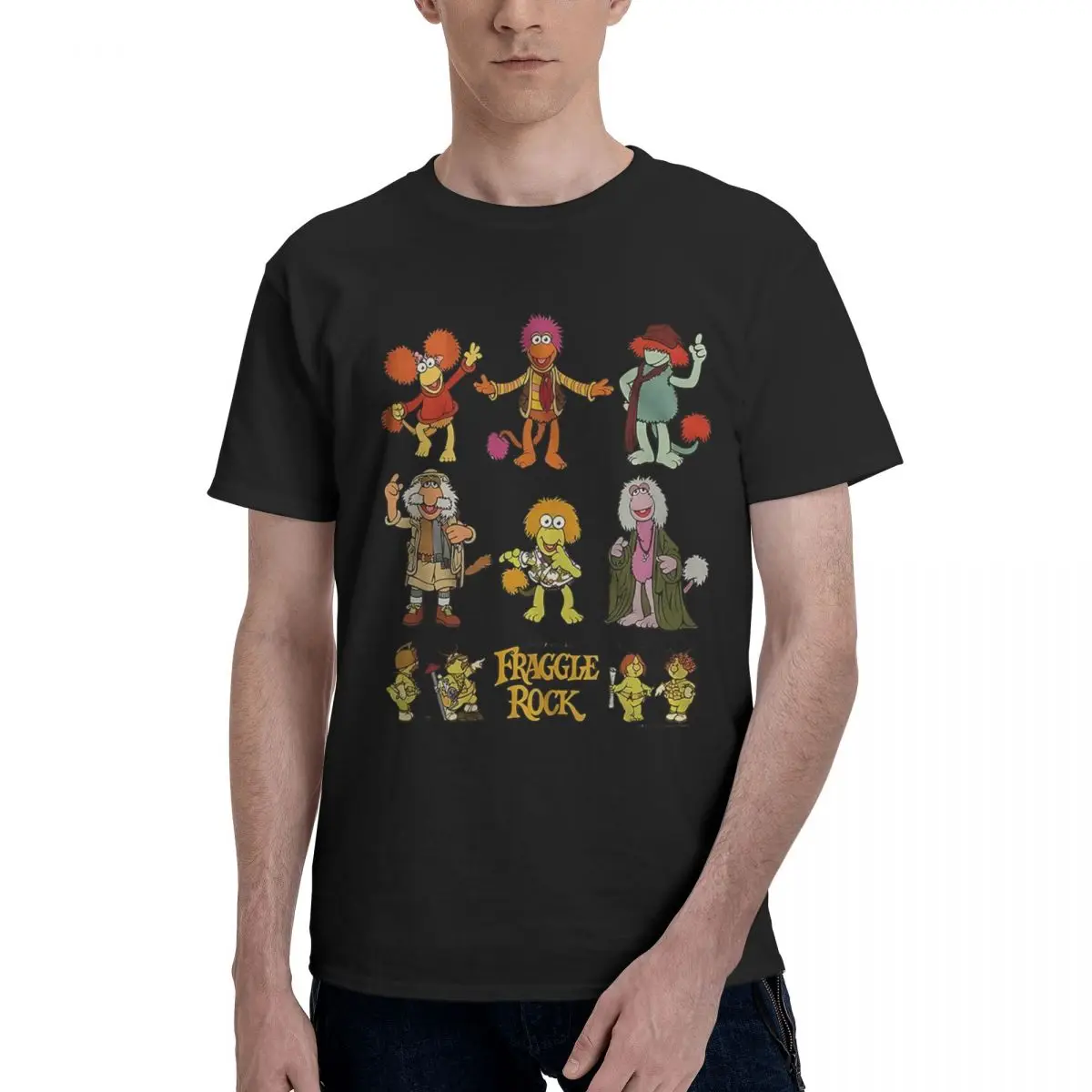 

FRAGGLE ROCK 100% Cotton Casual Breathable Confortable Cute Men's T-Shirts Funny Shirt