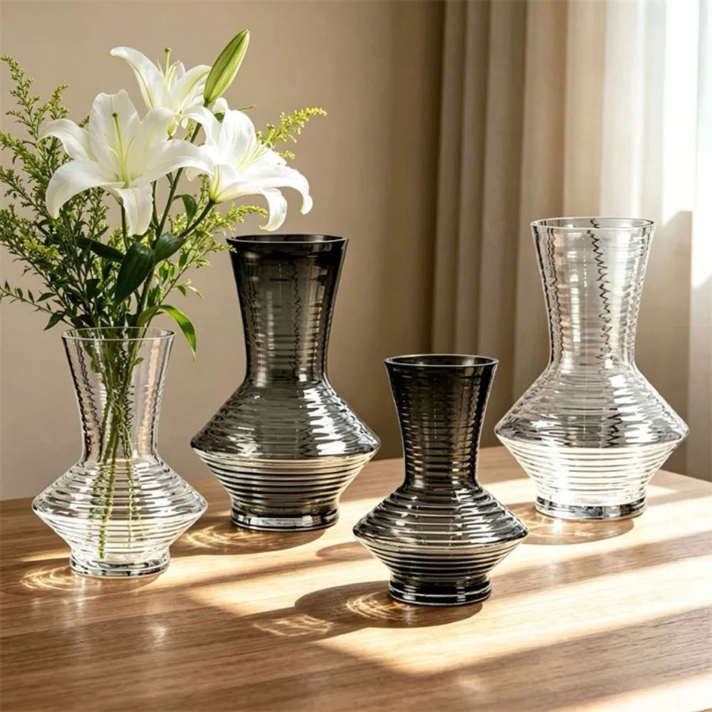 Northern Europe Glass Vase Modern Minimalist Hydroponic Glass Bottle Bedroom Dining Table Window Side Home Ornament