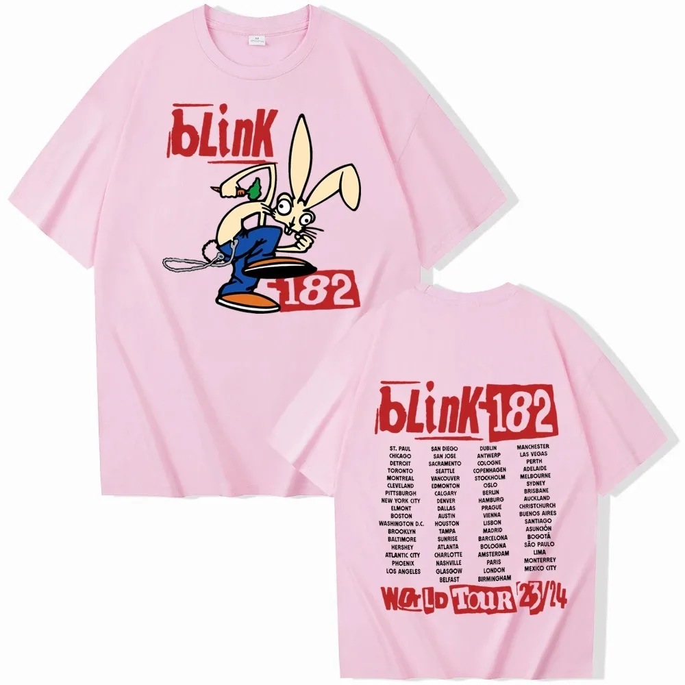 2024 Blink 182 World Tour t-shirt uomo donna o-collo camicie a maniche corte