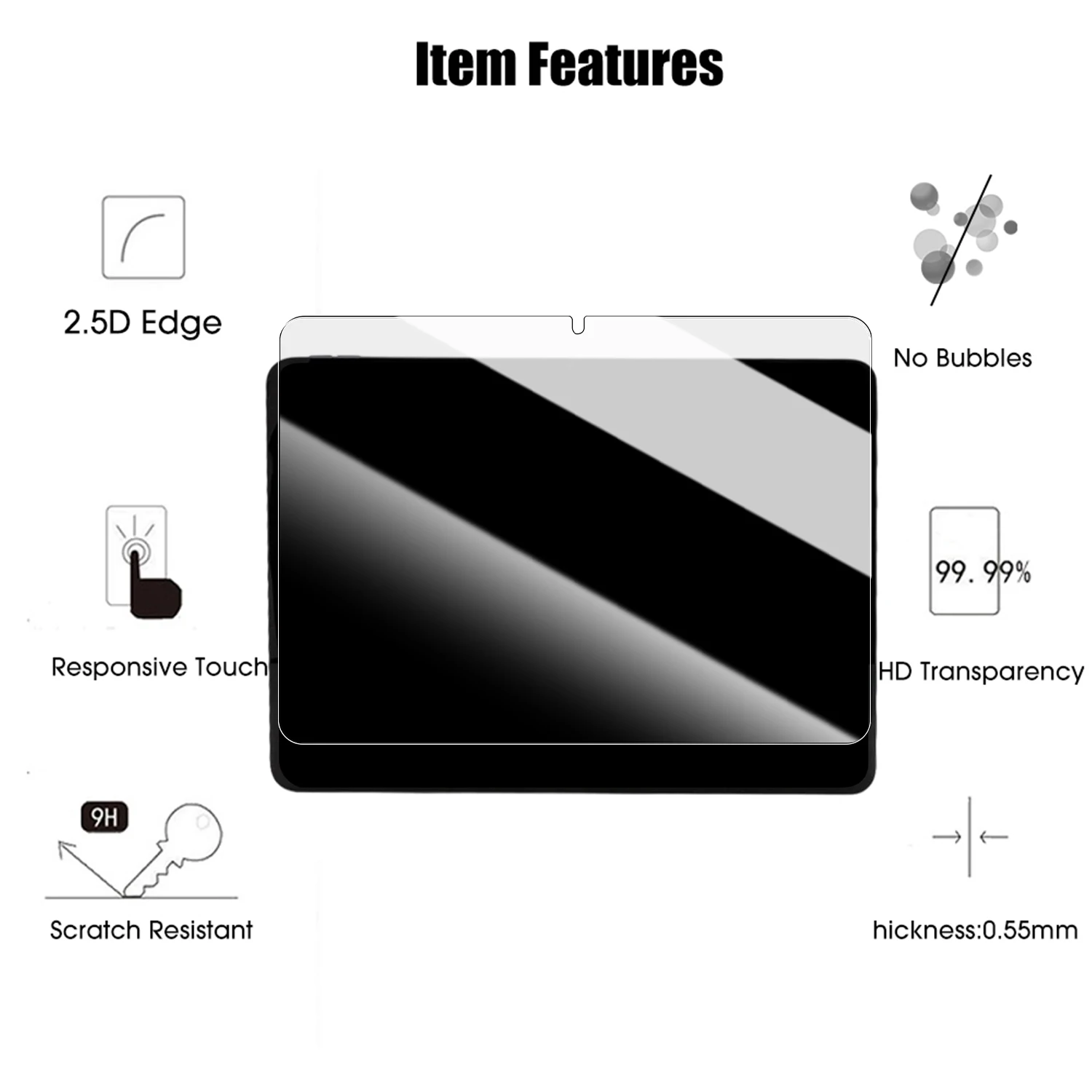 Kratzfester Schutz aus gehärtetem Glas für Redmi Pad 2 11 Zoll/Pad 2 Pro 12,1 Zoll Tablet-Displayschutzfolien Ultraklare Glasfolie – Detail 2