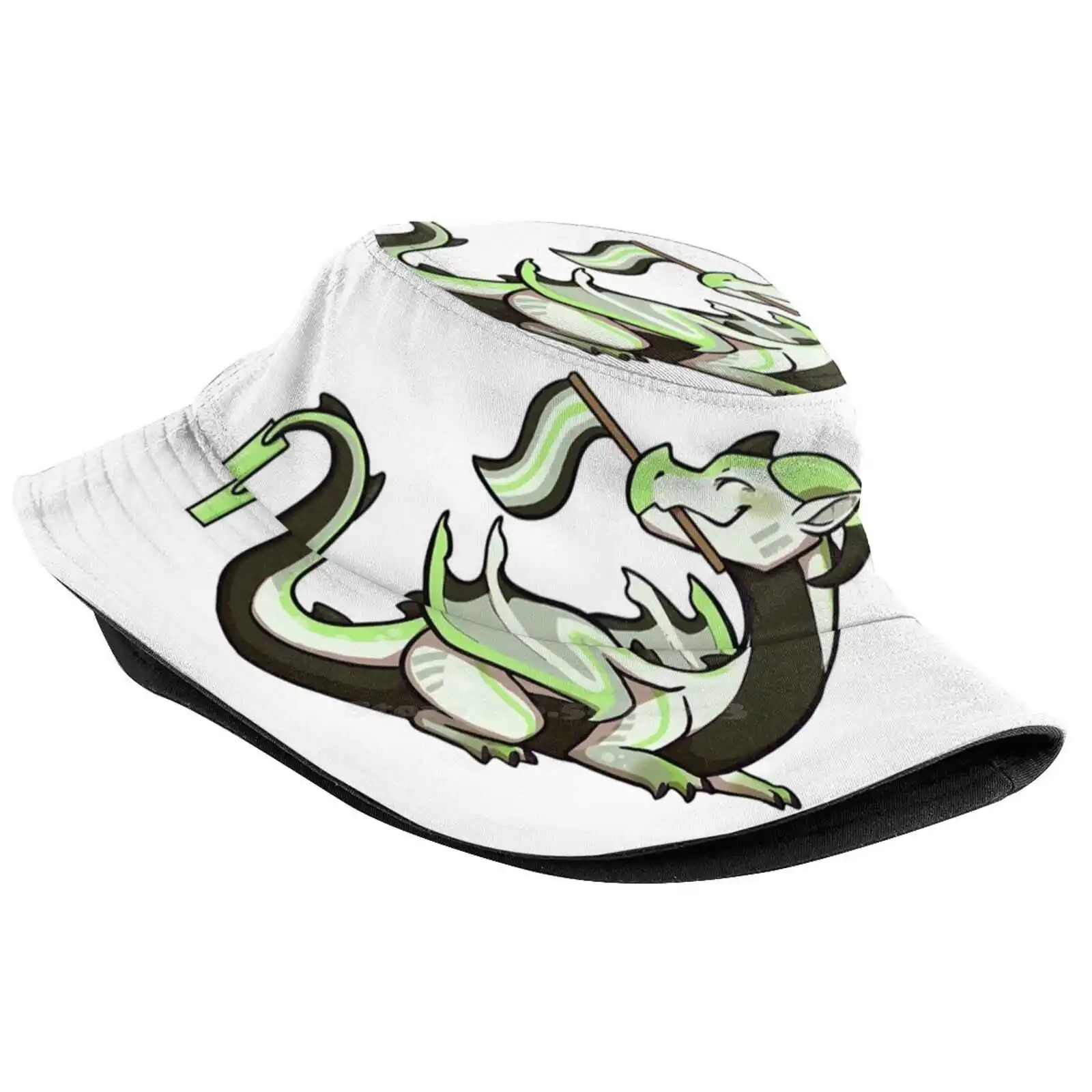 Agender Dragon Flutter Foldable Panama Bucket Hat Cap Nonbinary Agender Pride Flag Agender One Agender Trans Agender Queer