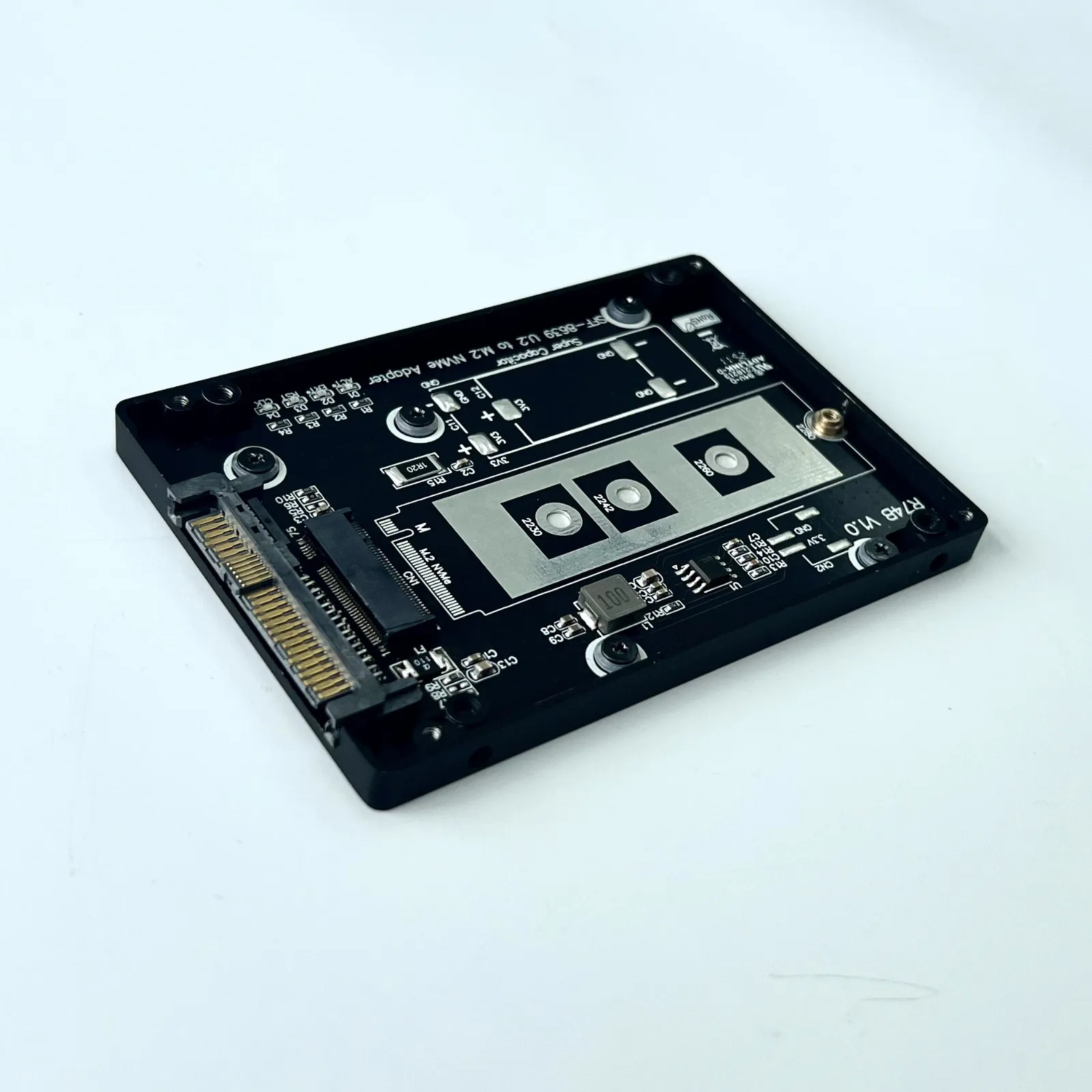 2025 新しい ADT M.2 (M キー) NVMe から U.2 SSD SFF8639 アダプタハードディスクケース CNC アルミニウム合金 PCIe 5.0 X4 128Gbps Gen5 R74B