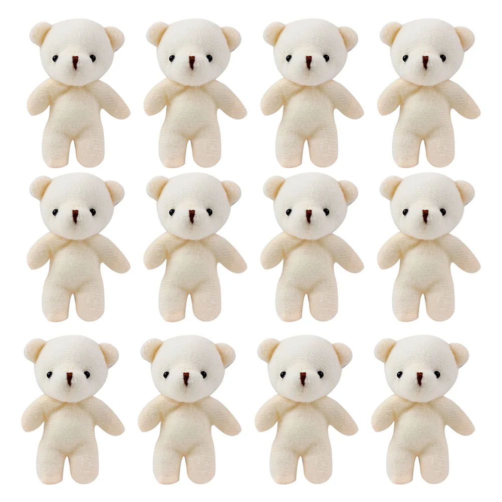 

12 Pcs Mini Adorable Bear Pendant Portable Tiny Bears Plush Toy Multi-function Hanging Bidoof Decor Bag Accessories Lovely