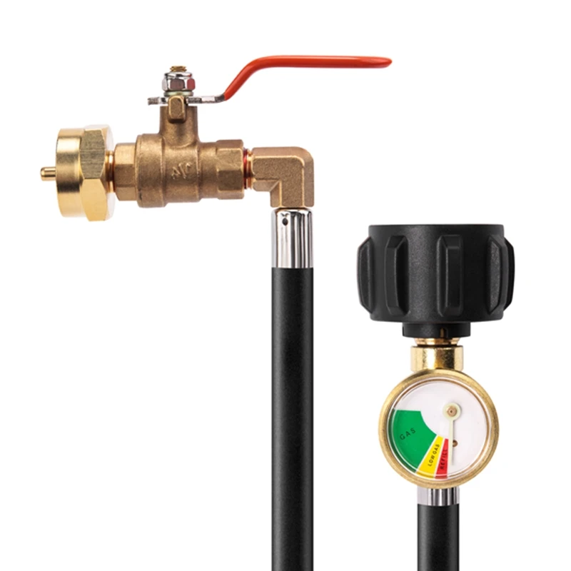 

Propane Extension Refill Hose With Gauge And ON/Off Control Valve For 1LB Propane Gastank