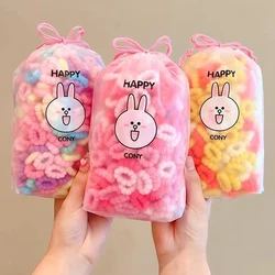 100 Stück Mädchen bunte Haar bänder Set Nylon hochela tisches Gummiband Kinder haar kreise Kinder Haar gummi Haarschmuck