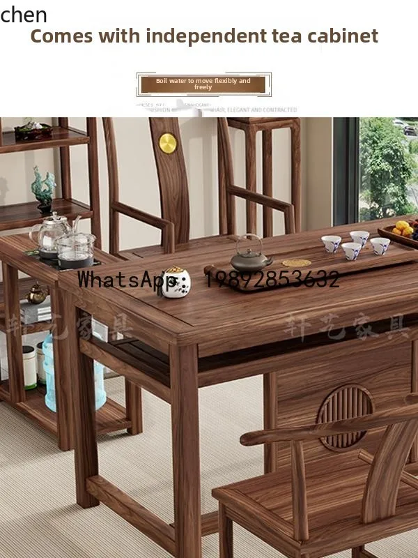 

balcony tea table office solid wood tea table dry brewing integrated household small apartment tea table
