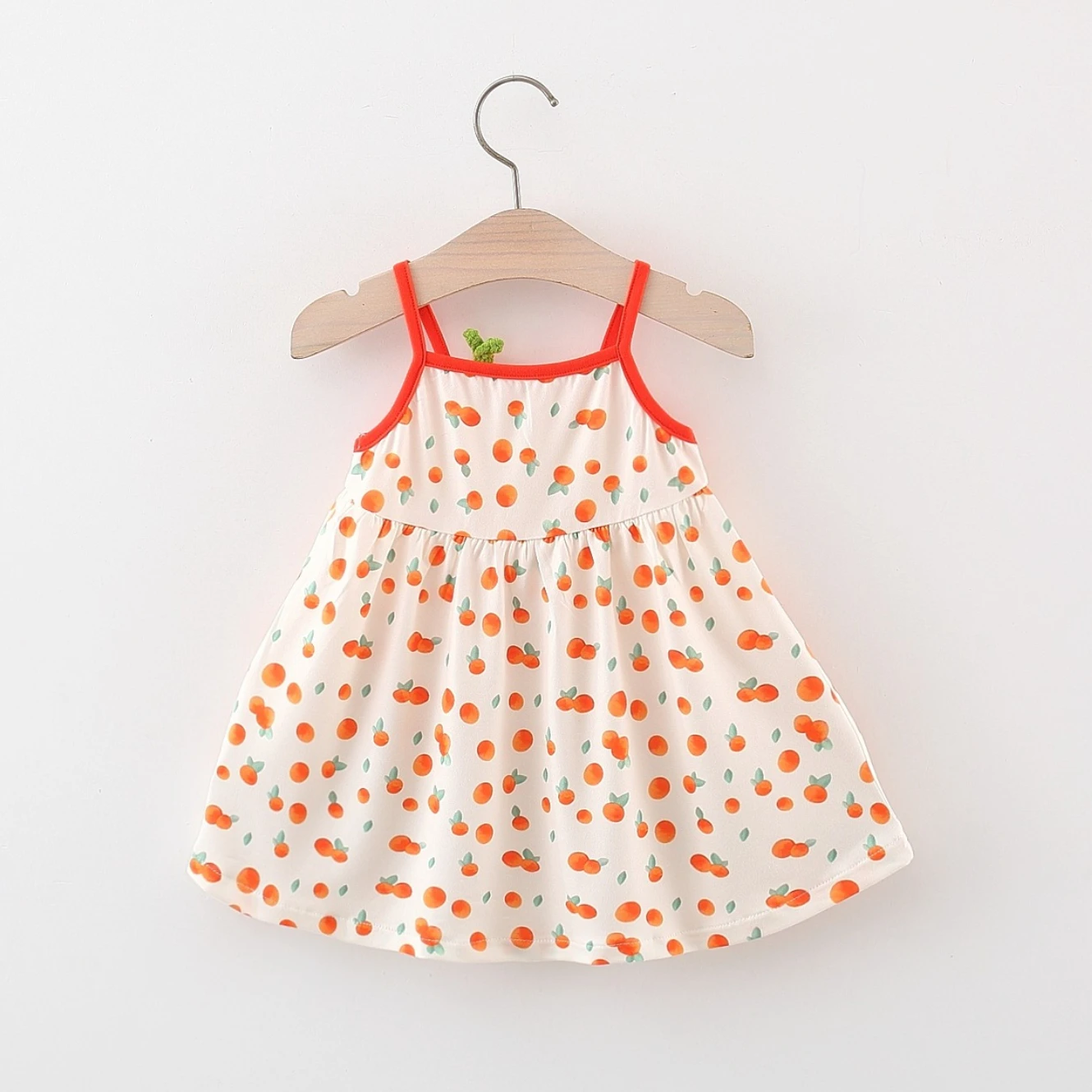 Baby Girl Dress Summer Cotton Strap Carrot Pattern Girls Dresses Cute Casual Beach Baby Girl Clothing