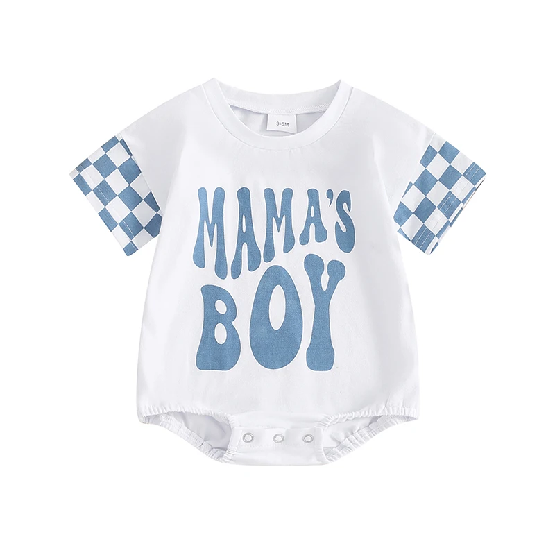 

Newborn Infant Baby Boy Summer Outfit Mamas Boy Baby Clothes Boy Oversized Romper Shirts Short Sleeve Jumpsuit