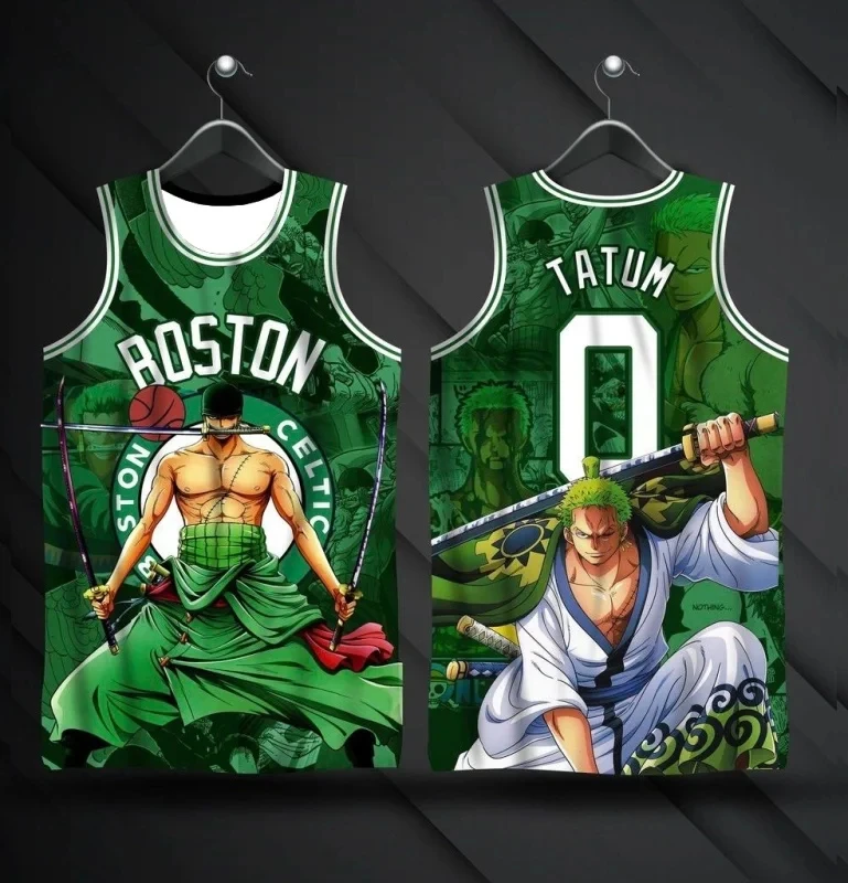 Family Matching One Piece Zoro No.0 Basketball Sleeveless T-shirt, Casual Sports Breathable