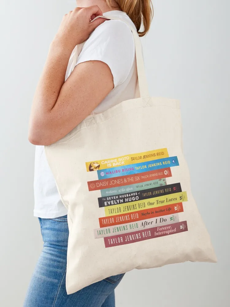 

TJR books stack Tote Bag Reusable bags Canvas bag canvas tote bag for beach