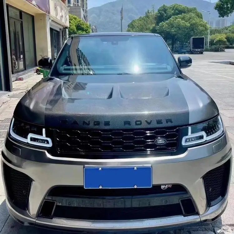 Real Carbon Fiber Front Bumper Engine Hood Bonnet Vent Cover For Range Rover Sport 2014-2022 SVR Style