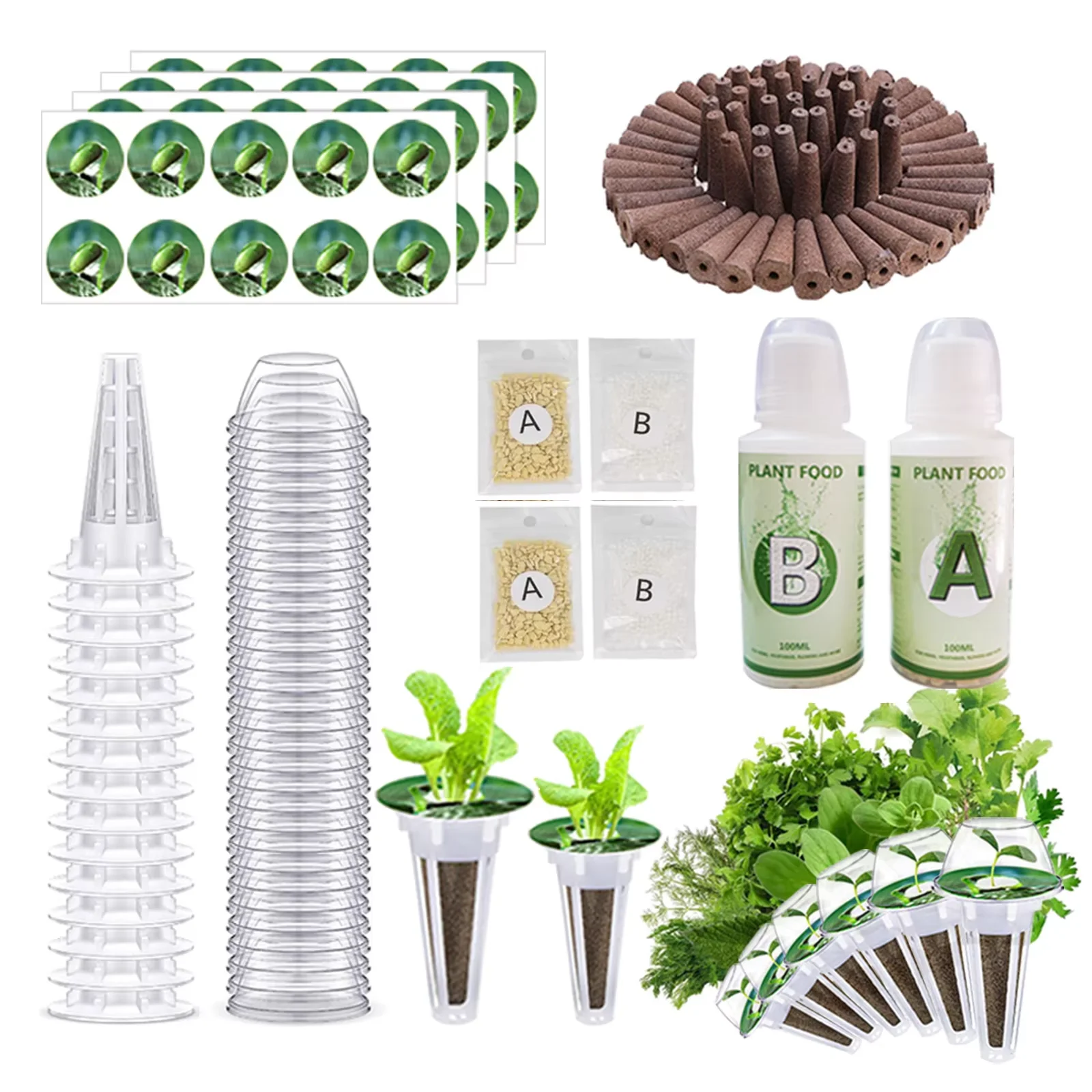 Hydroponic Seed Planting System, Reusable Plant Kits, Indoor and Outdoor, 166 PCs