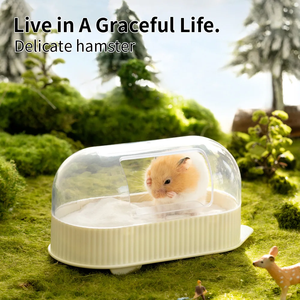 

Hamster Bathroom Transparent Guinea Pig Mouse Gerbille Toilet Cage Box Bath Sand Bath Box Toy House Small Pet Supply Accessories