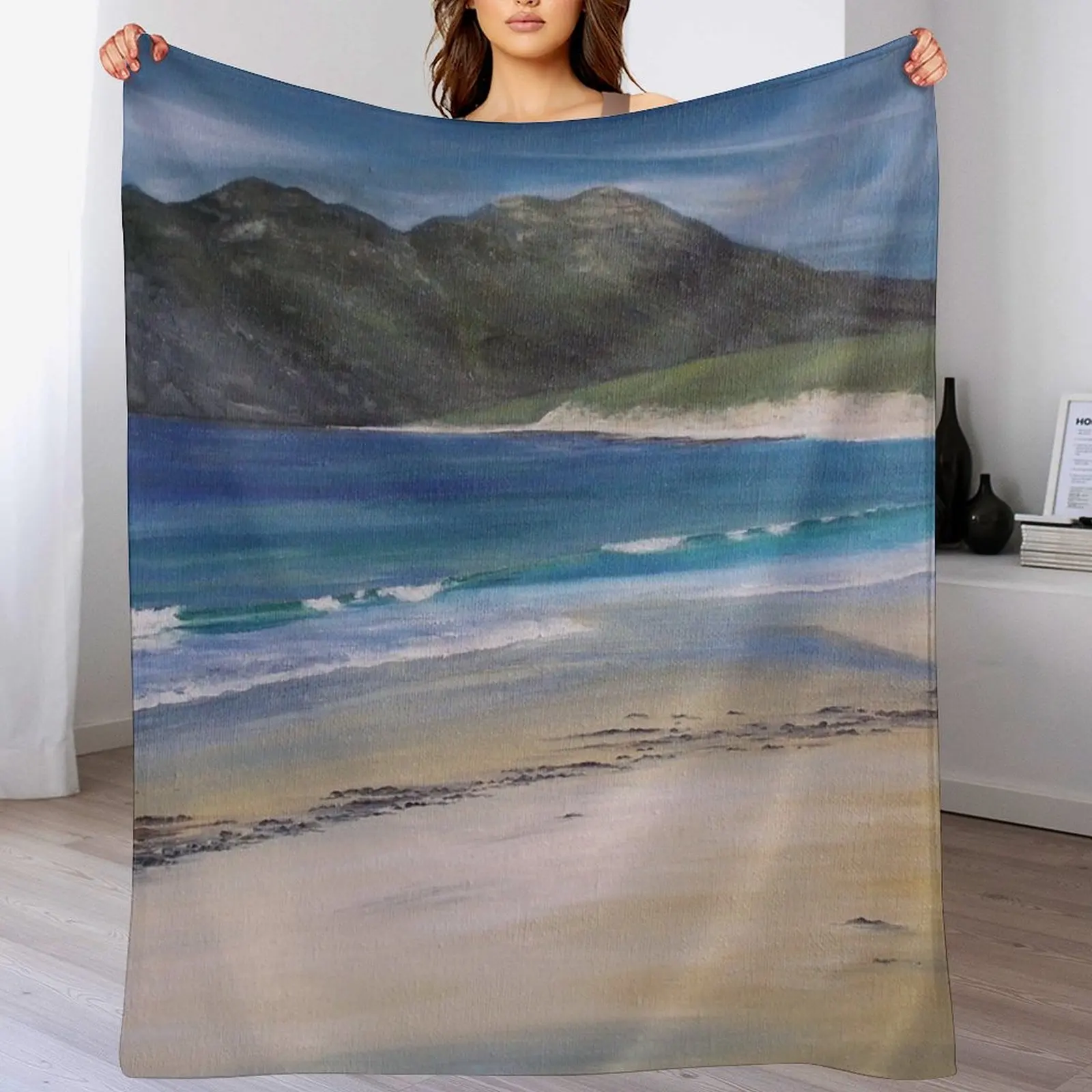 Kiloran Bay, Colonsay, Scotland Throw Blanket warm for winter Soft Plaid Blankets