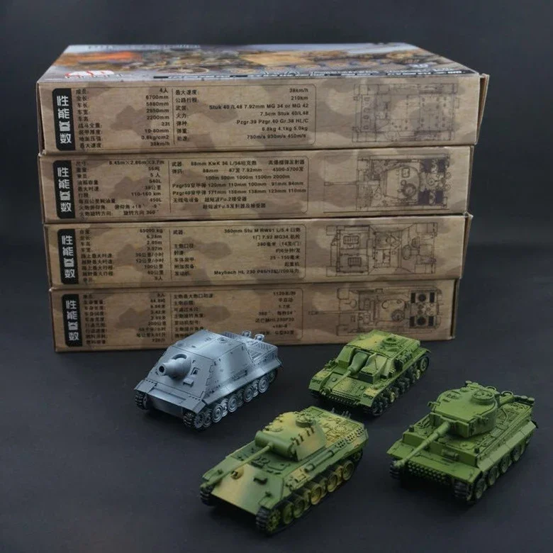 

1/72 4D Plastic Assembled Tank Kits WWII Germany Tank Model Puzzle Assembling Military Toys For Children
